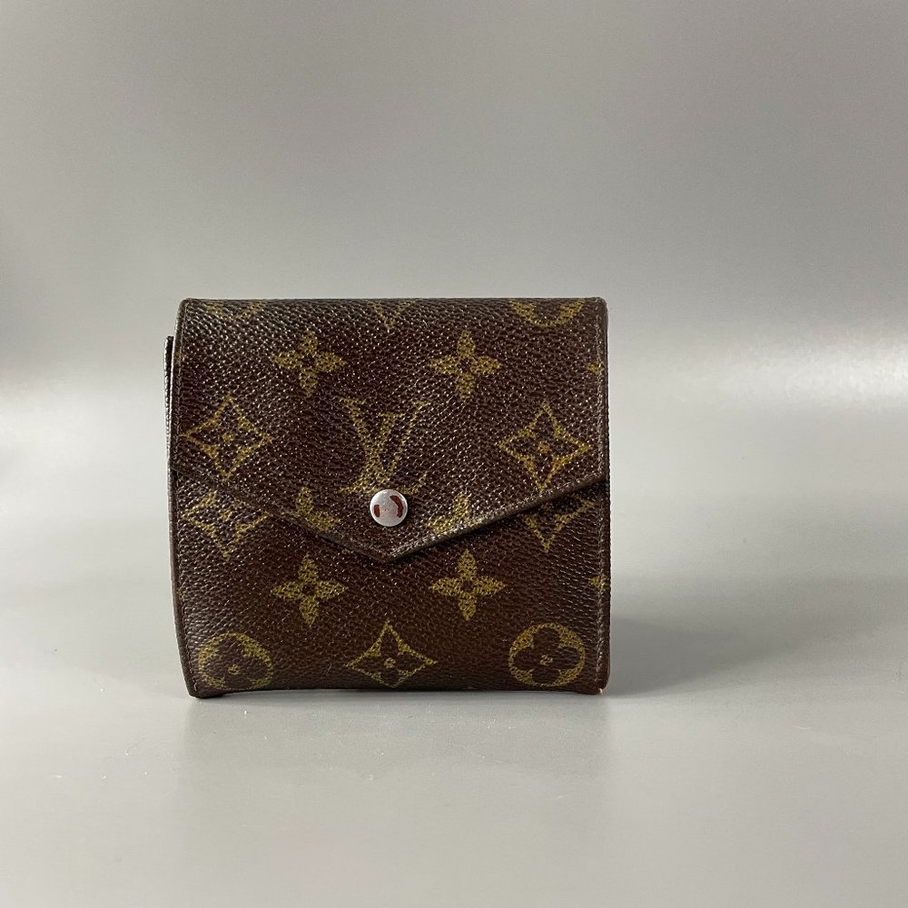 💯% Authentic Vintage Louis Vuitton Monogram Elise Trifold Canvas Leather Wallet